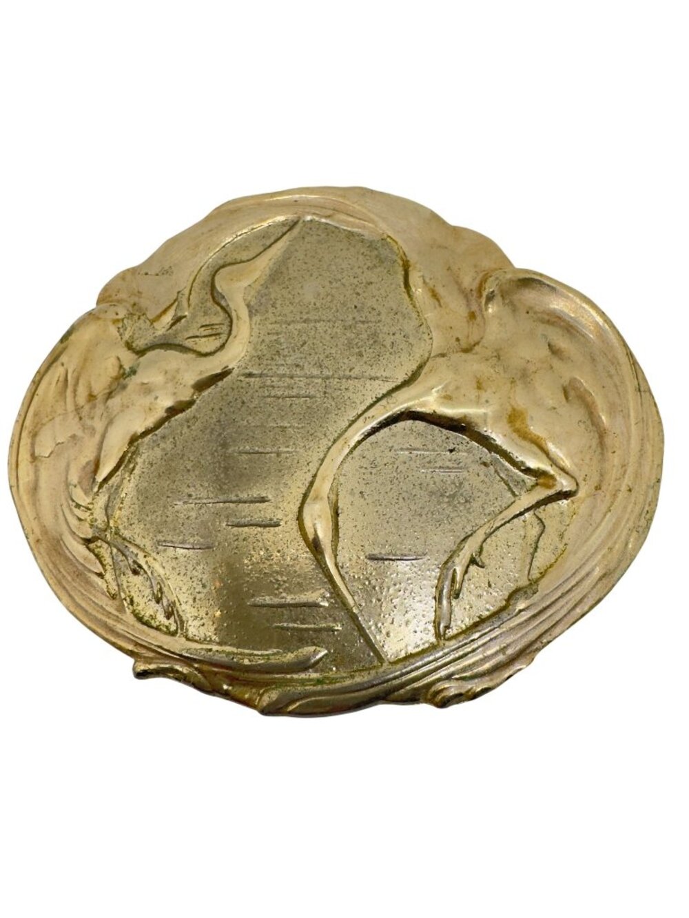 Vintage Charmant Beverly Hills Gold-Toned Heron Crane Belt Buckle 1980s